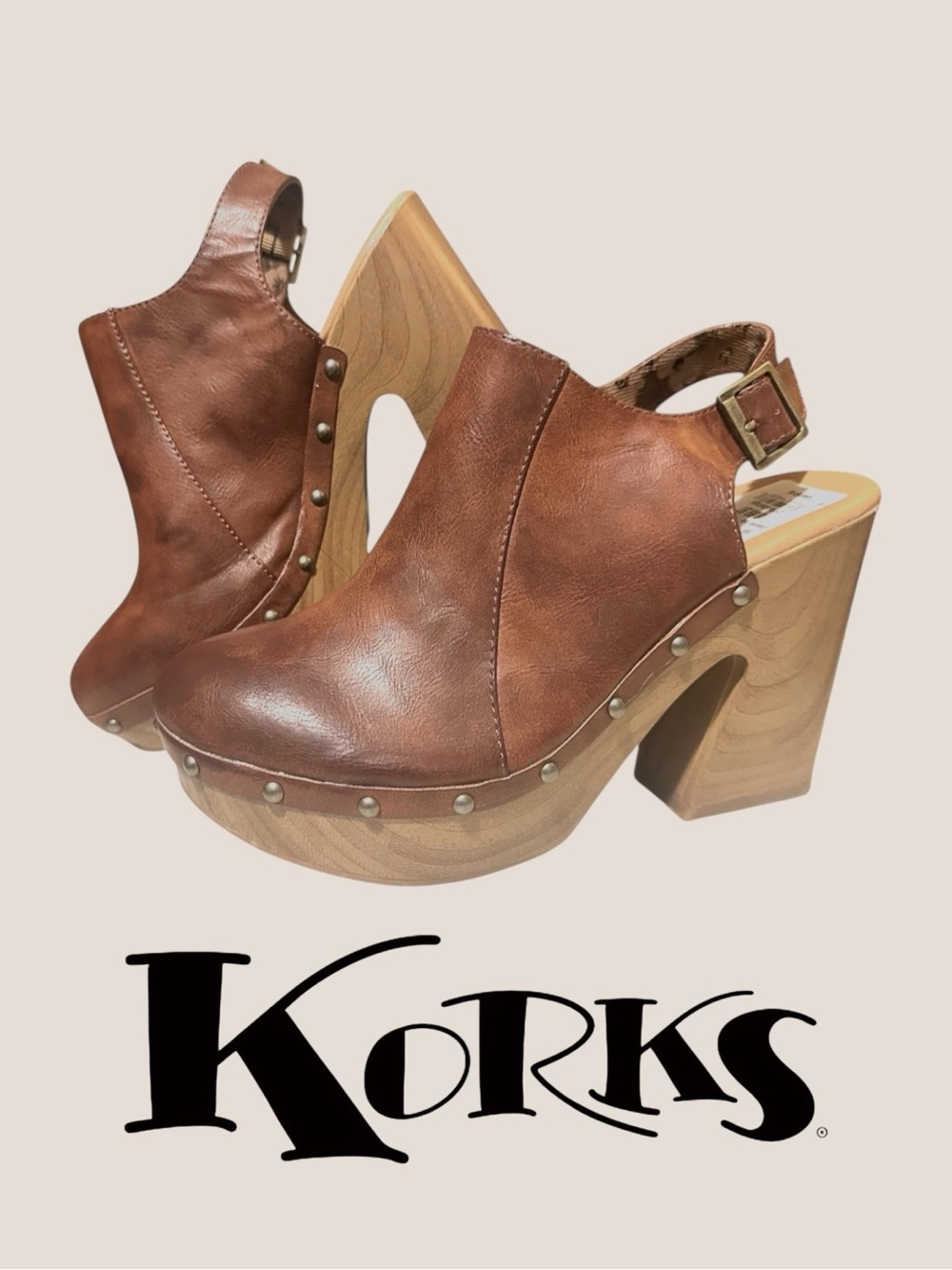 Kork-Ease • NWT Delaney Studded Sling Back Platform Mules Clogs || Size 10